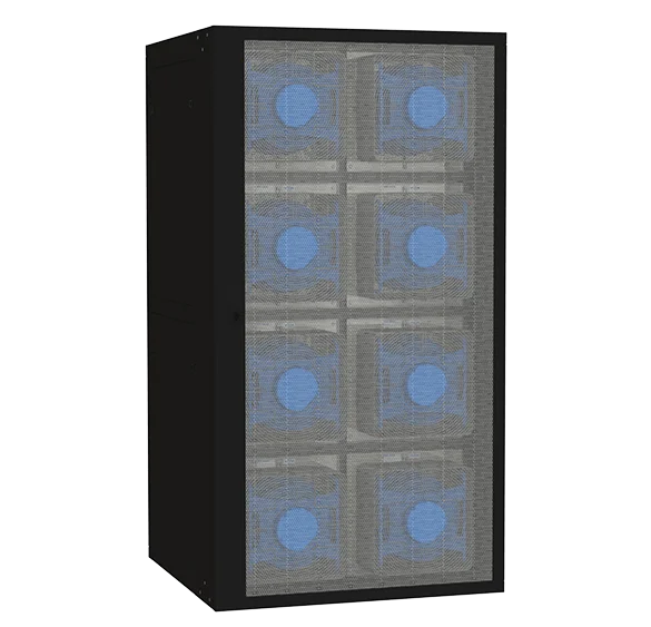 CoolIT AHx240 liquid cooling unit with full-height fan array, engineered for high-capacity data center heat rejection and rack-level cooling.
