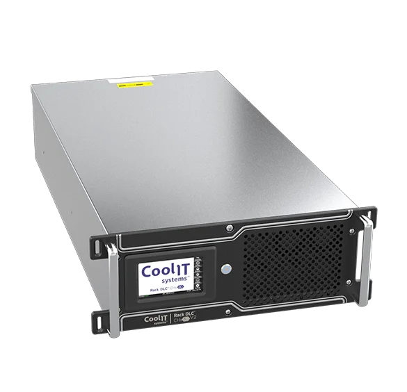 AHx180 liquid cooling module with front panel display and airflow grille.