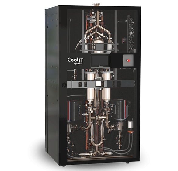 AHx180 liquid cooling module with front panel display and airflow grille.