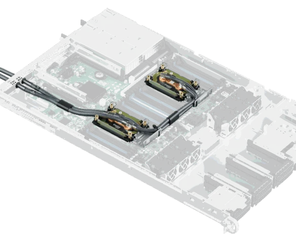 Liquid-cooled server motherboard with coldplates installed on CPUs
