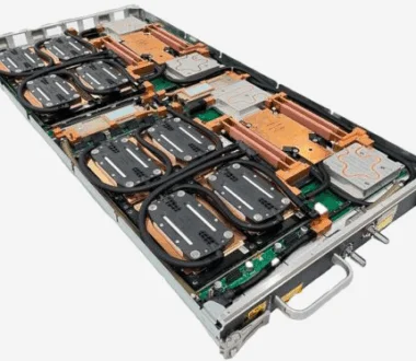 Liquid cooling loop layout showing supply and return paths for direct liquid cooling systems.