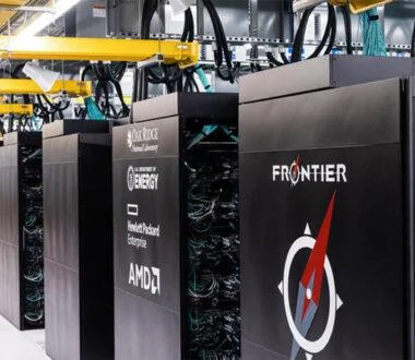 Frontier supercomputer racks using direct liquid cooling technology